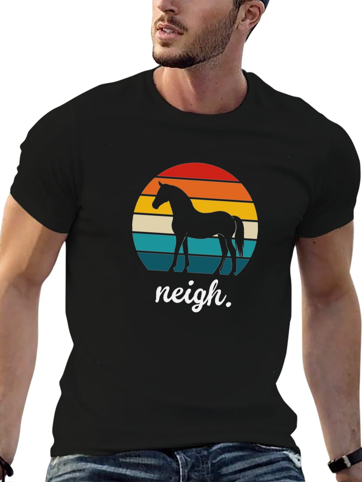 Retro Horse T-Shirt - Neigh Design product image 6
