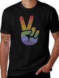 Retro Rainbow Peace Sign T-Shirt product image 1