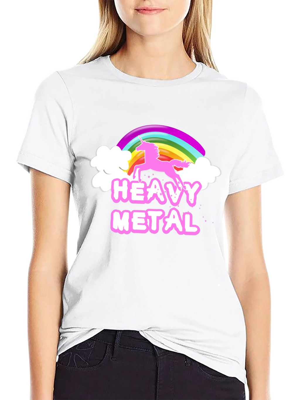 Heavy Metal Unicorn Rainbow Graphic T-Shirt product image 8