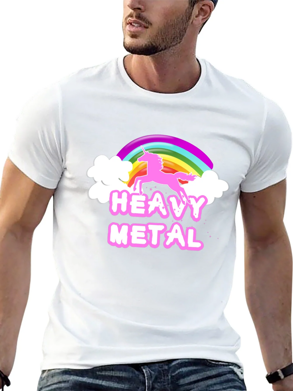 Heavy Metal Unicorn Rainbow Graphic T-Shirt product image 12