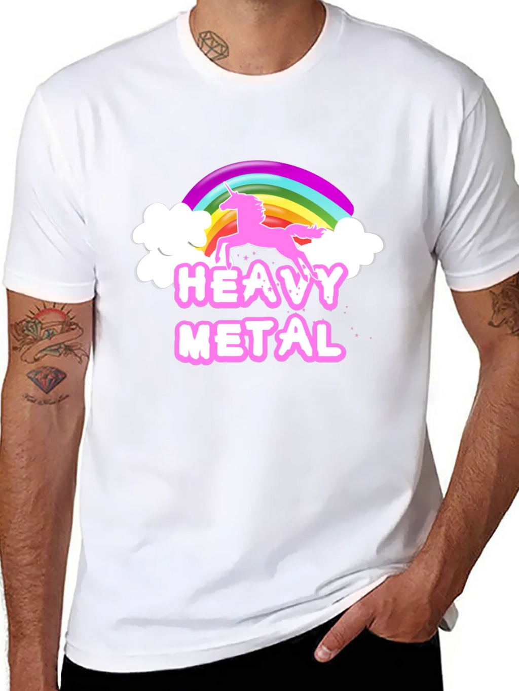 Heavy Metal Unicorn Rainbow Graphic T-Shirt product image 7