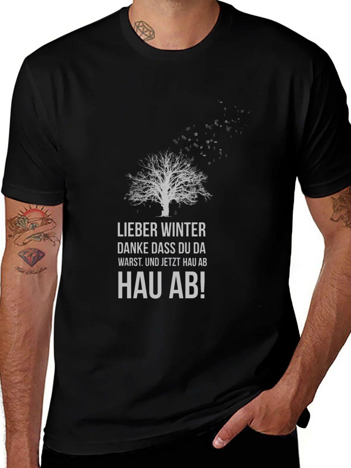 Winters Gone Black T-Shirt - Tree Design product image 1