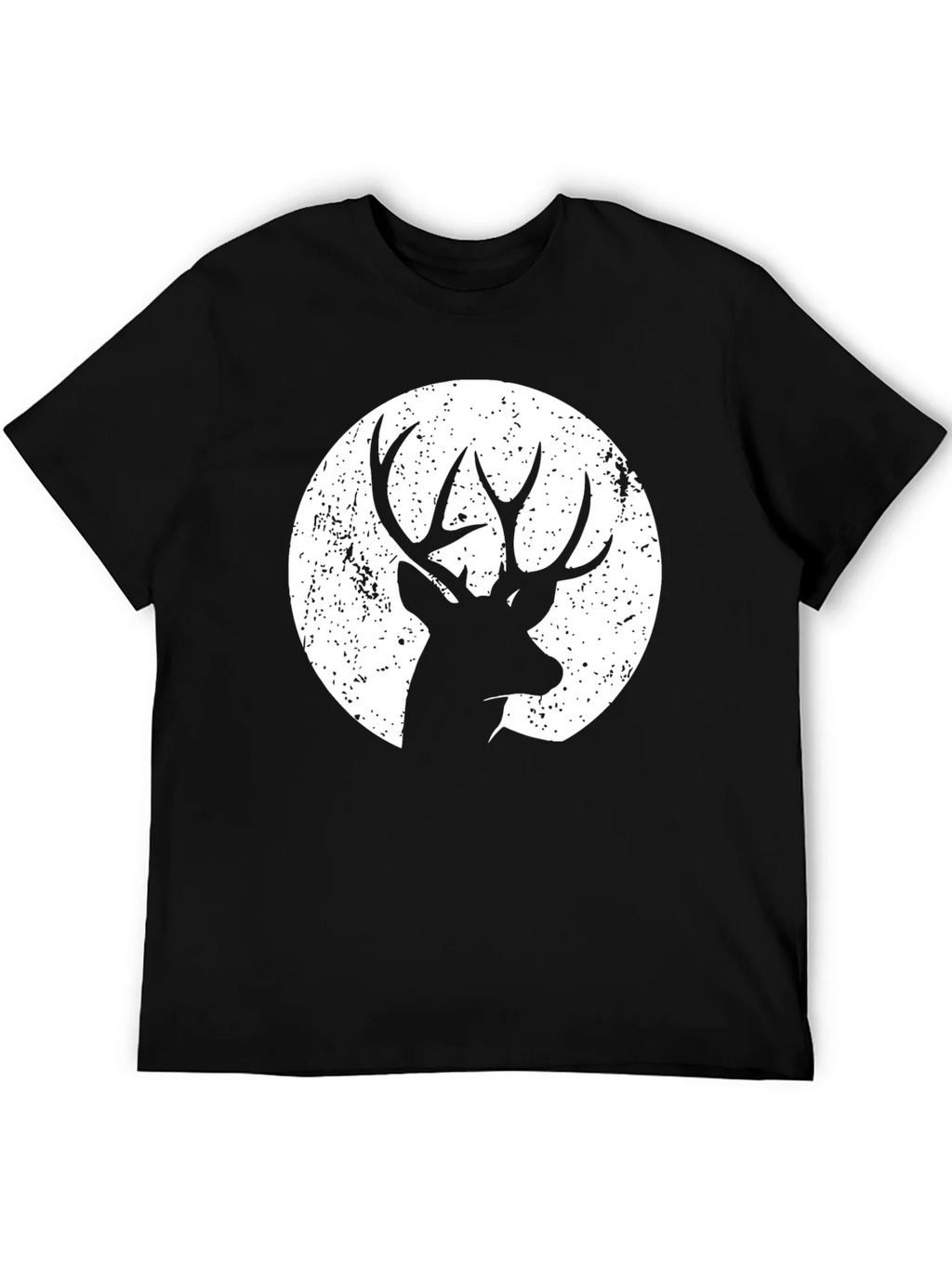 Deer Silhouette Graphic Tee - Black Cotton Blend product image 5