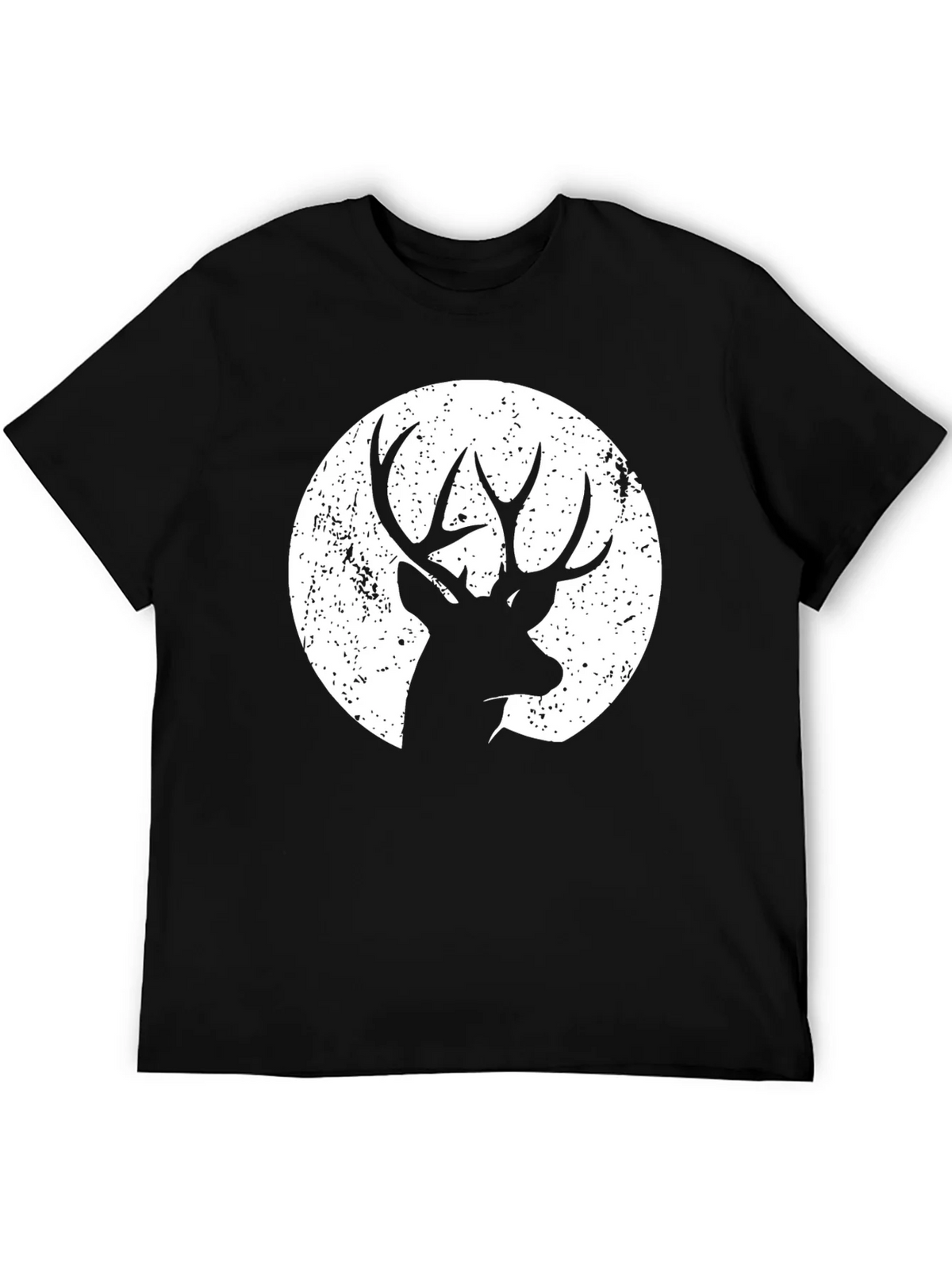 Deer Silhouette Graphic Tee - Black Cotton Blend product image 5