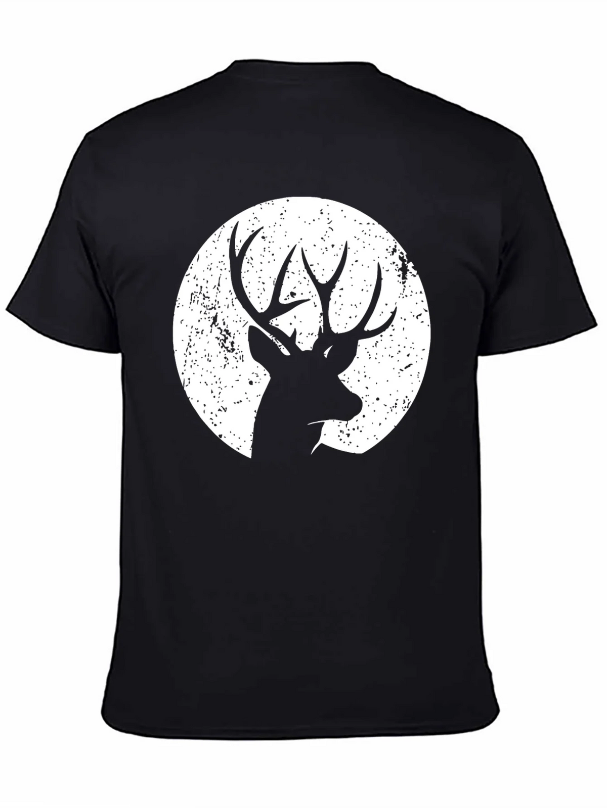 Deer Silhouette Graphic Tee - Black Cotton Blend product image 4
