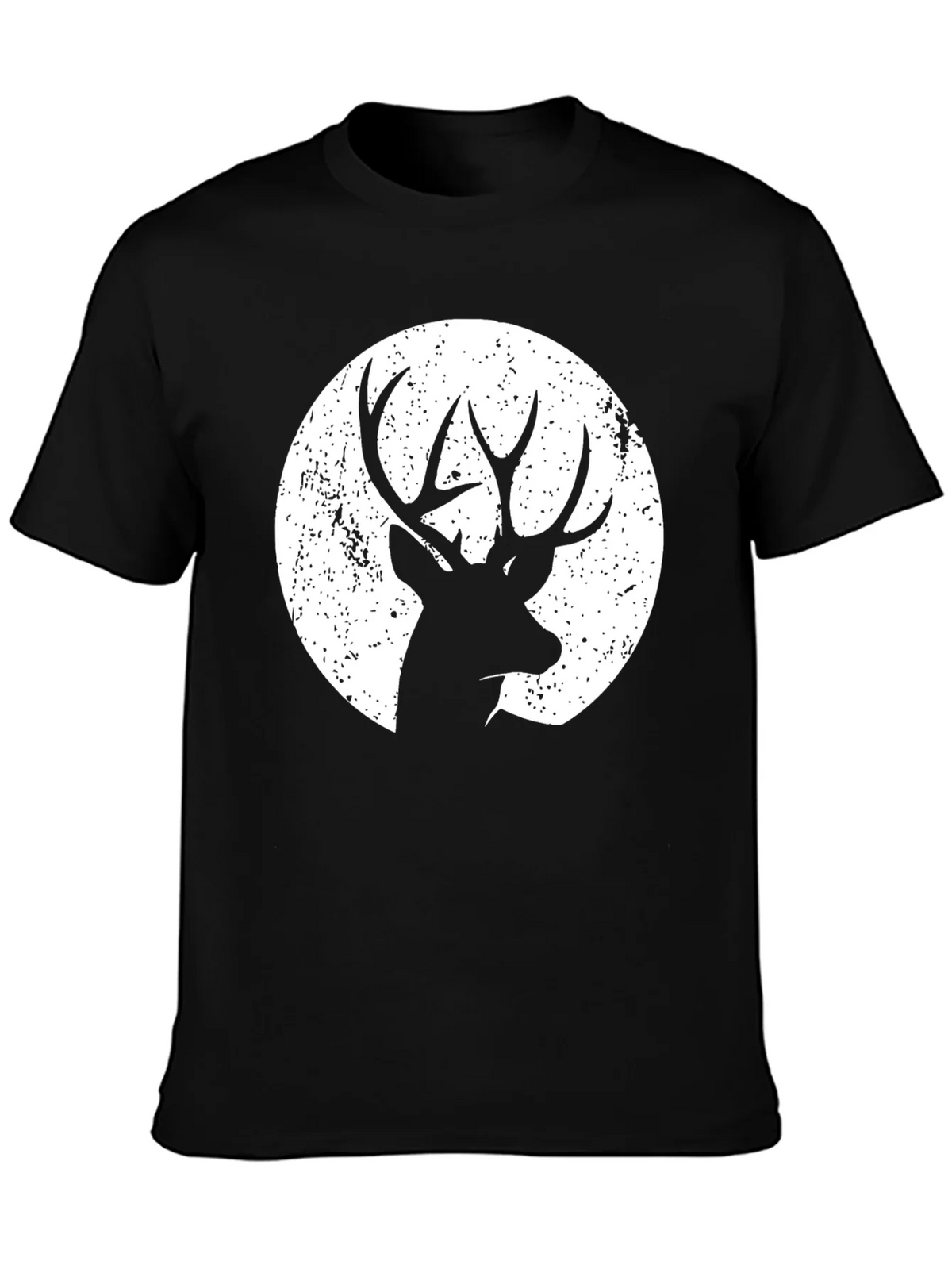 Deer Silhouette Graphic Tee - Black Cotton Blend product image 3