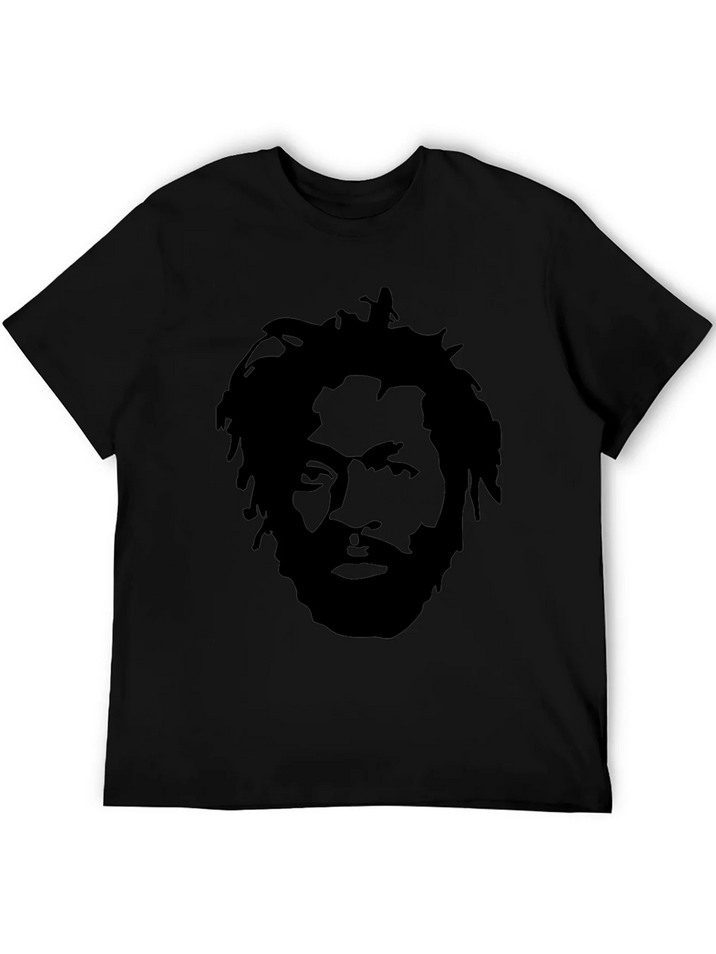 Black T-Shirt with Face Graphic product image 5