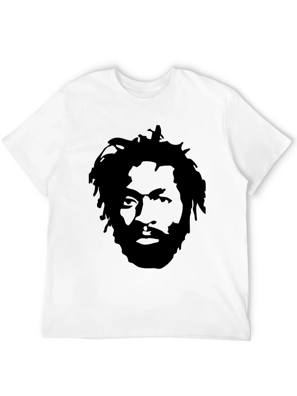 Black T-Shirt with Face Graphic product image 11