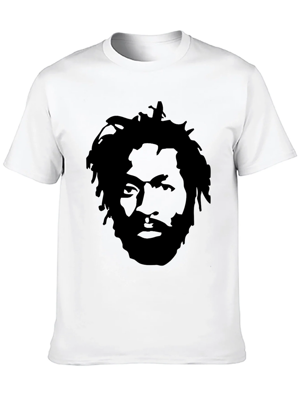 Black T-Shirt with Face Graphic product image 9