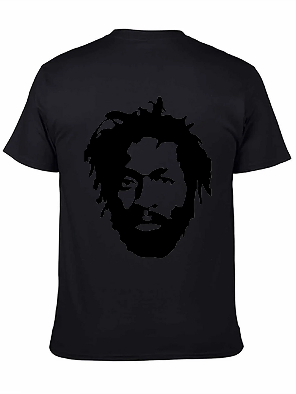Black T-Shirt with Face Graphic product image 4