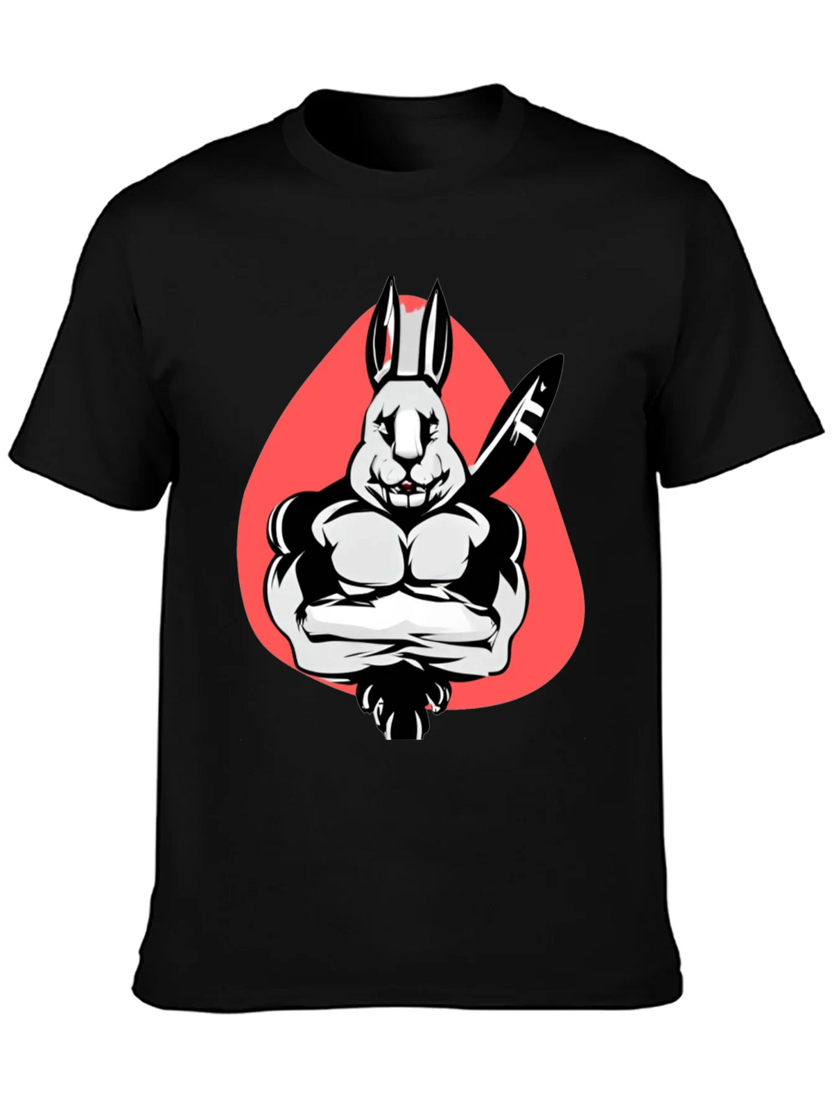Muscle Rabbit T-Shirt - Black Graphic Tee product image 3