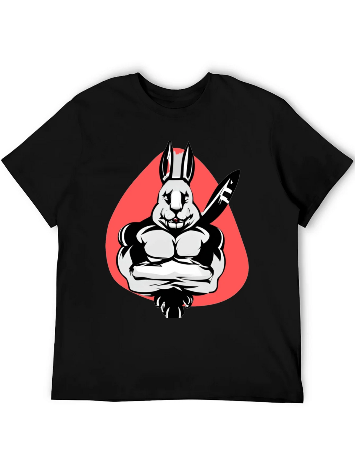 Muscle Rabbit T-Shirt - Black Graphic Tee product image 5