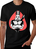 Muscle Rabbit T-Shirt - Black Graphic Tee product image 1
