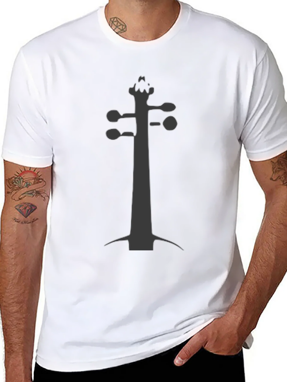 Violin Scroll Black Tee - Musicians Fashion product image 7