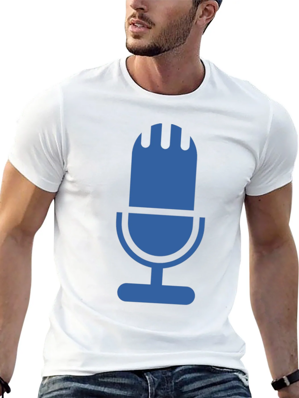 Retro Microphone Graphic Tee - Black product image 12