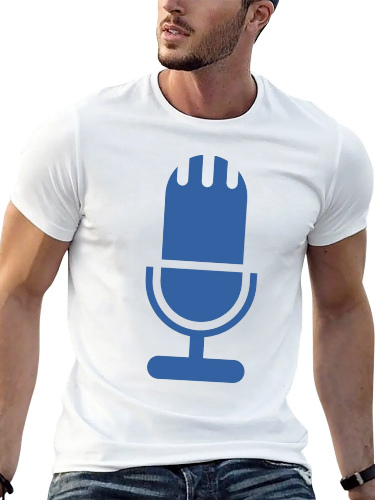 Retro Microphone Graphic Tee - Black product image 12