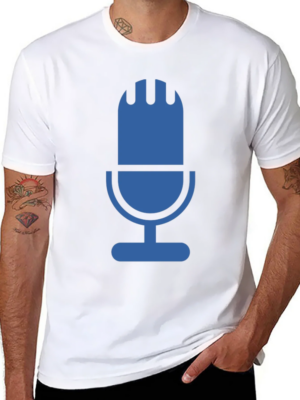 Retro Microphone Graphic Tee - Black product image 7