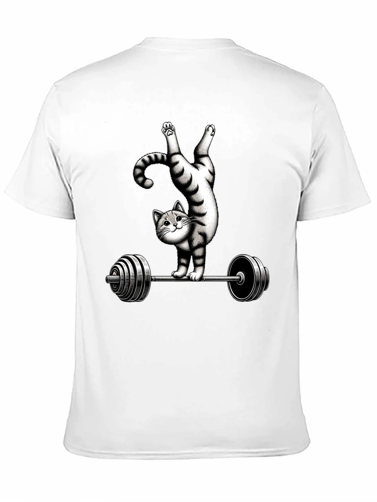 Funny Cat Lifting Barbell T-Shirt product image 10