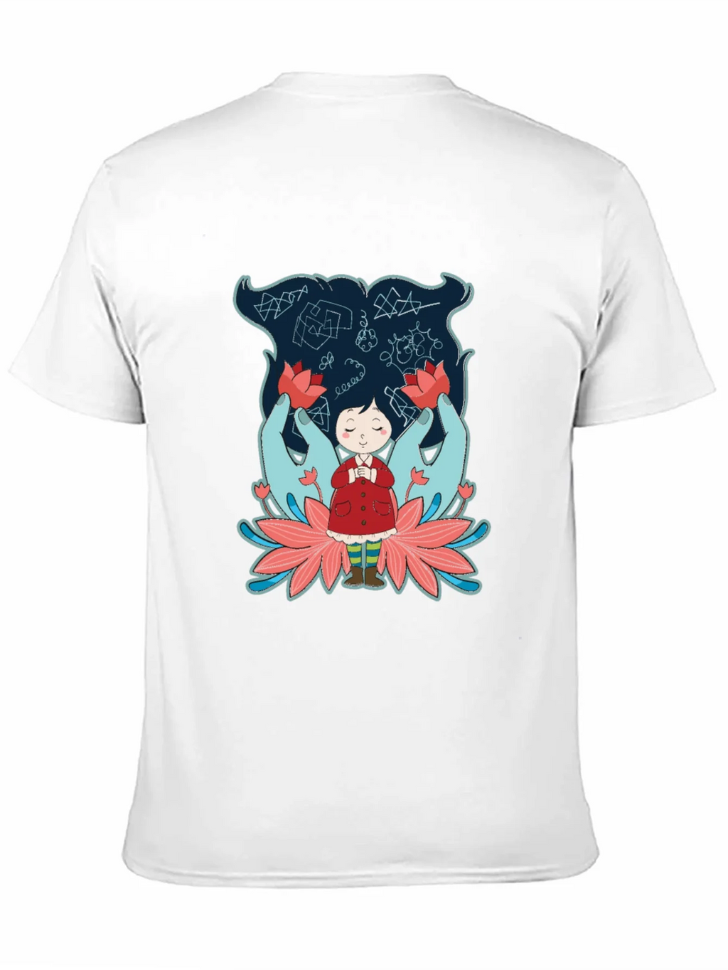 Unique Graphic Tee: Girl Hands & Lotus Design product image 10