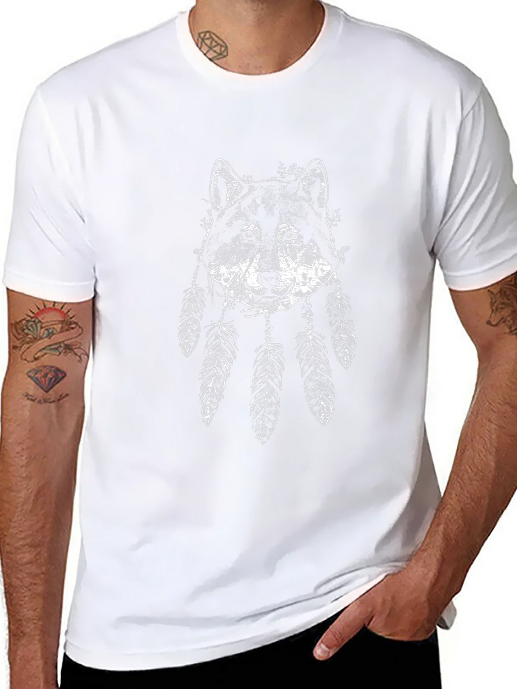 Wolf Dreamcatcher Graphic Tee - Black product image 7