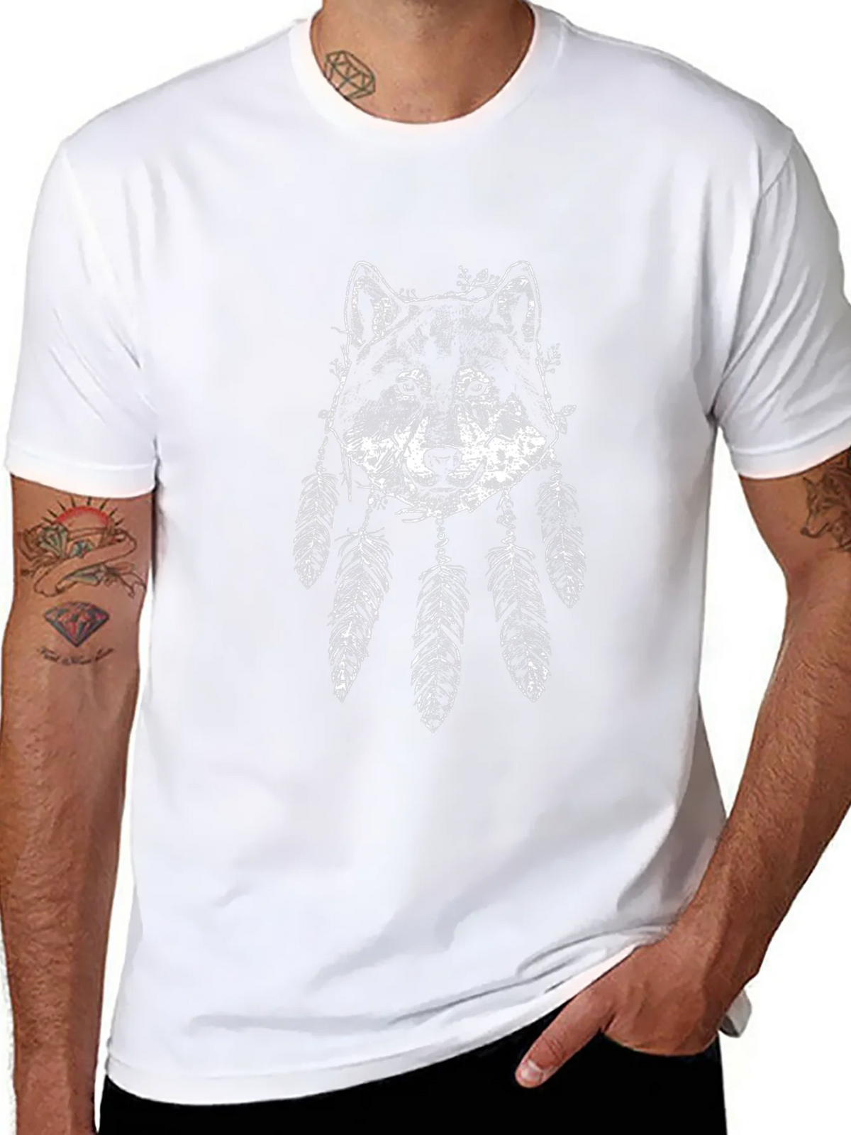 Wolf Dreamcatcher Graphic Tee - Black product image 7