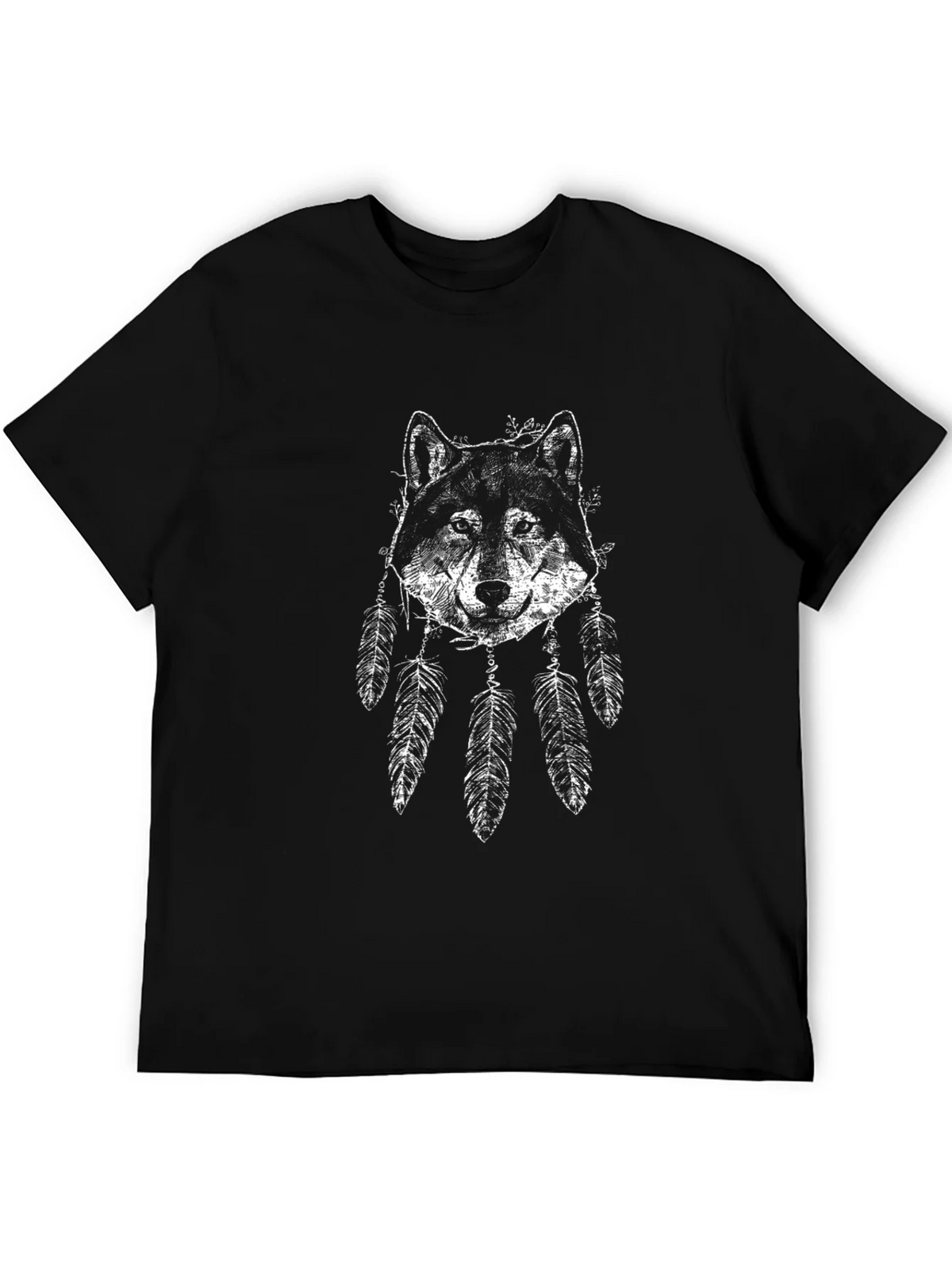 Wolf Dreamcatcher Graphic Tee - Black product image 5
