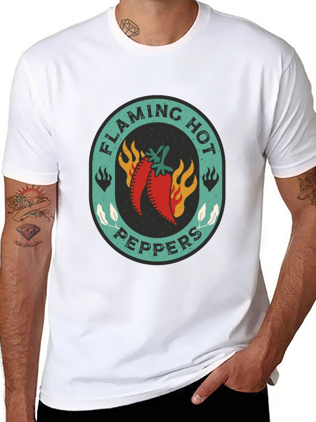 Flaming Hot Peppers Graphic Tee - Spicy Style product image 7