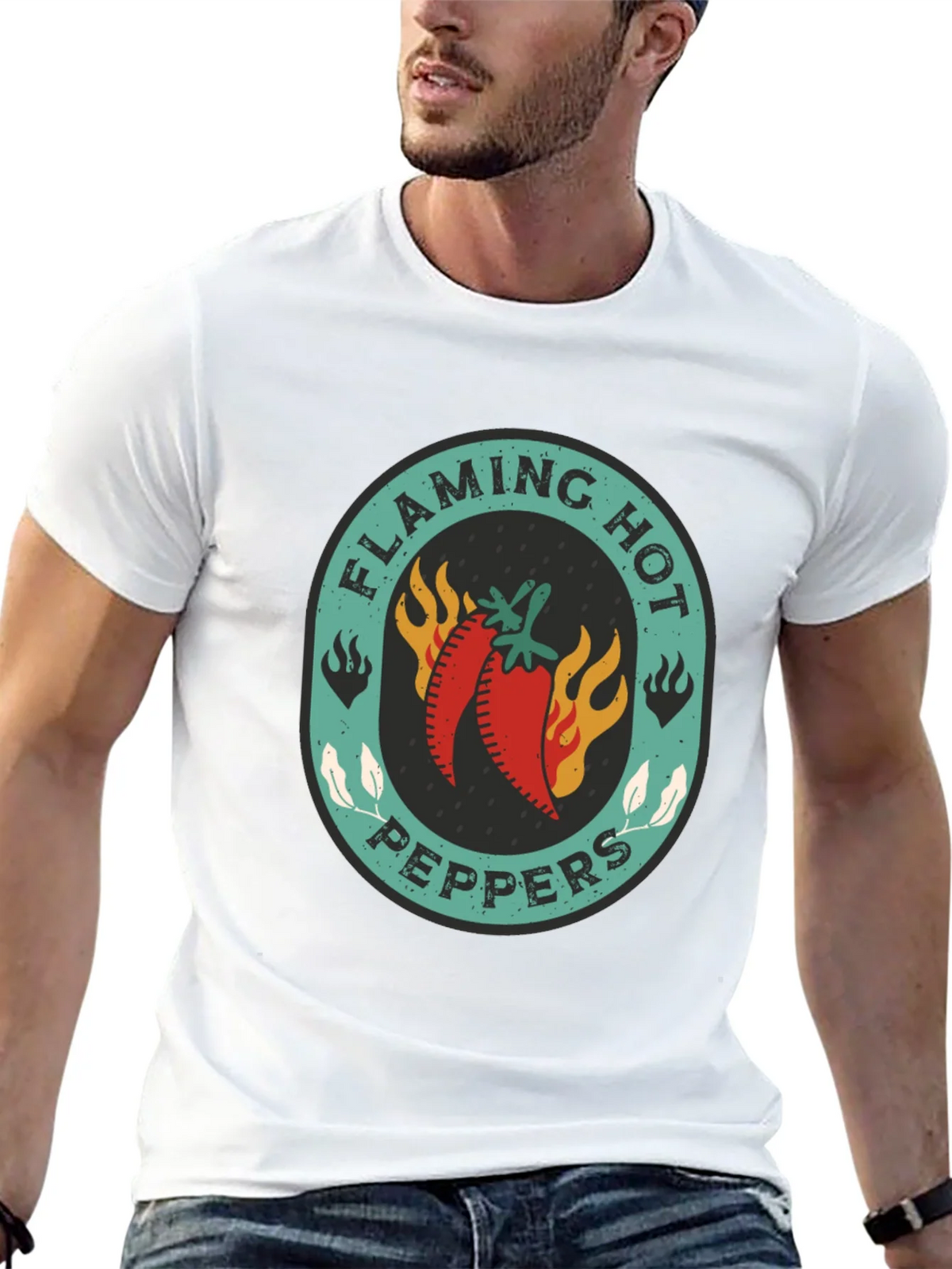Flaming Hot Peppers Graphic Tee - Spicy Style product image 12