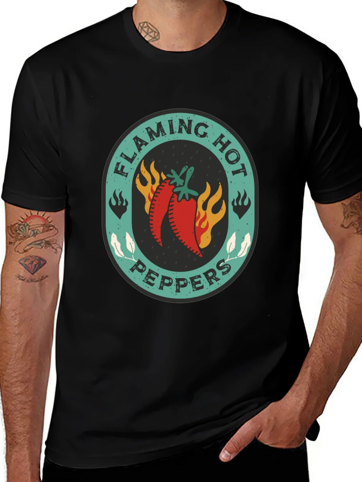 Flaming Hot Peppers Graphic Tee - Spicy Style product image 1