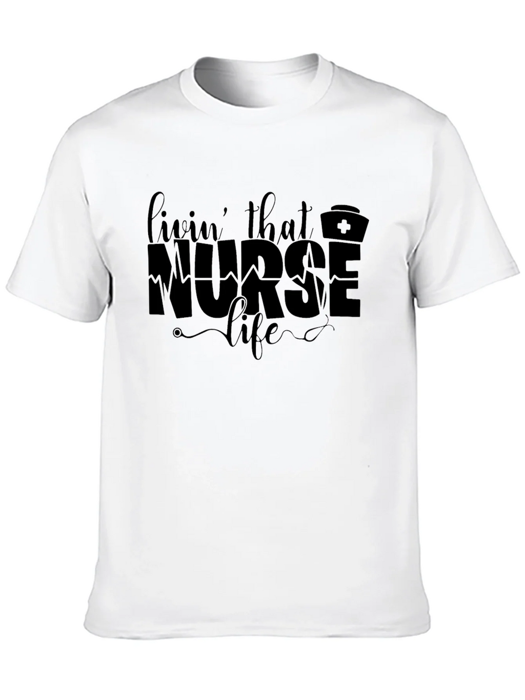 Livin That Nurse Life Black Graphic T-Shirt product image 8