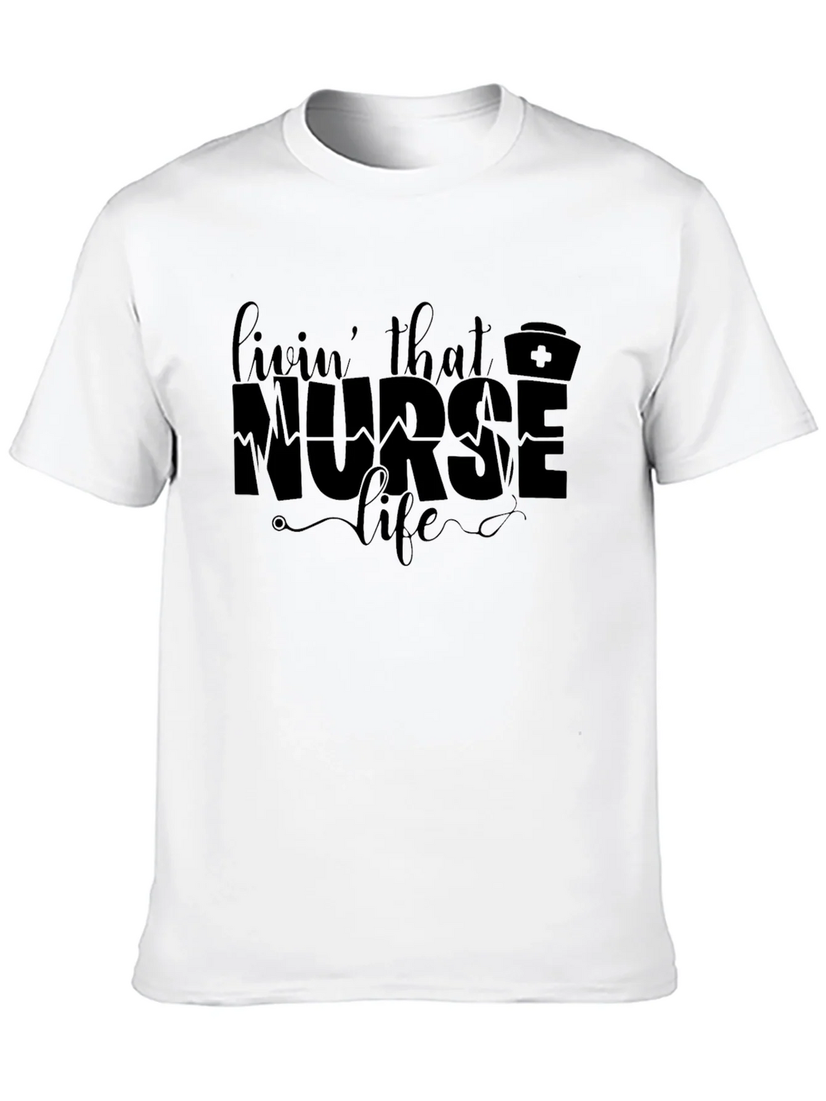 Livin That Nurse Life Black Graphic T-Shirt product image 8