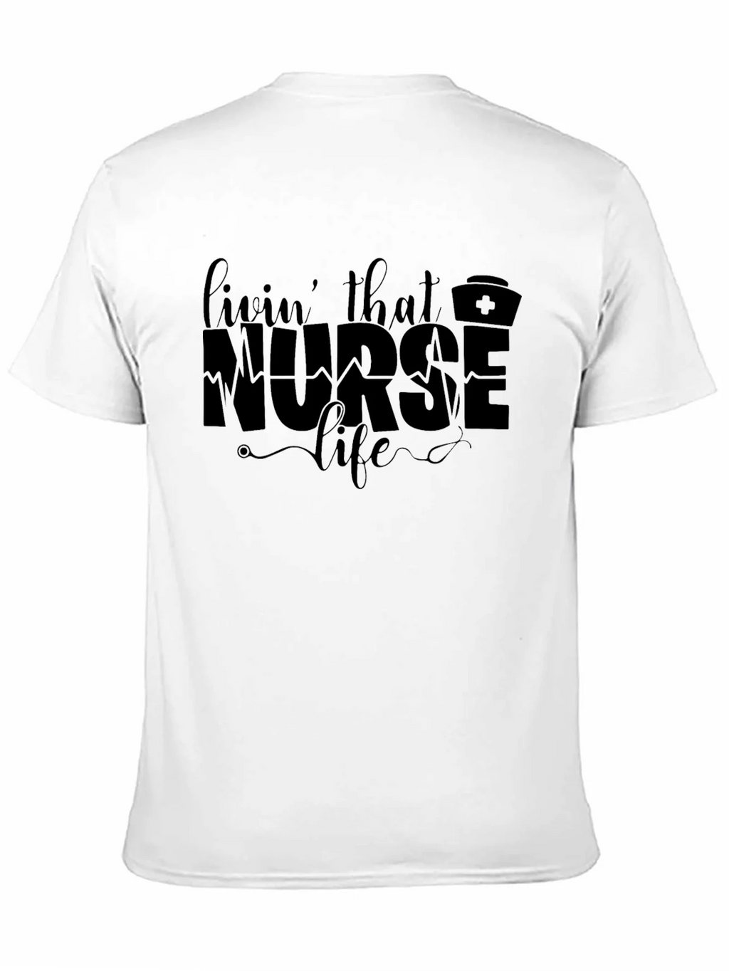 Livin That Nurse Life Black Graphic T-Shirt product image 9