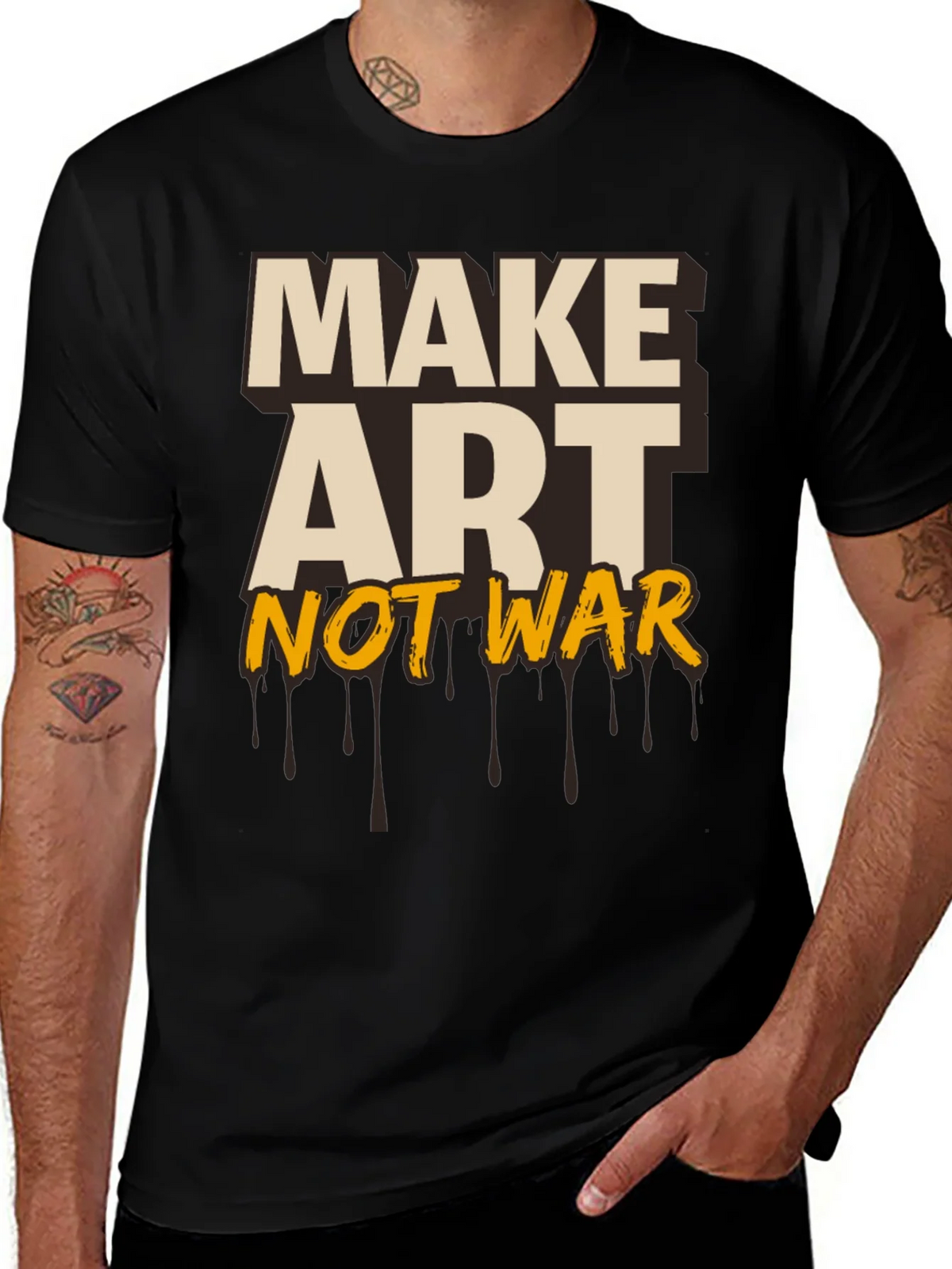 Make Art Not War Graphic Tee - Black product image 1