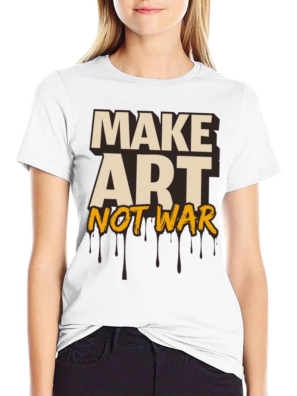 Make Art Not War Graphic Tee - Black product image 8