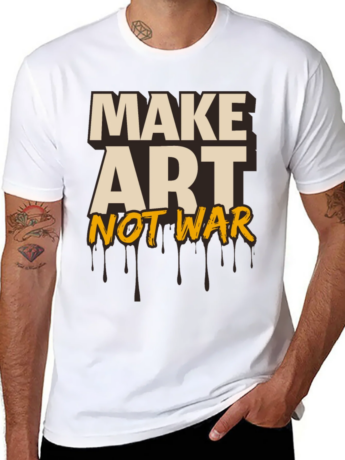 Make Art Not War Graphic Tee - Black product image 7
