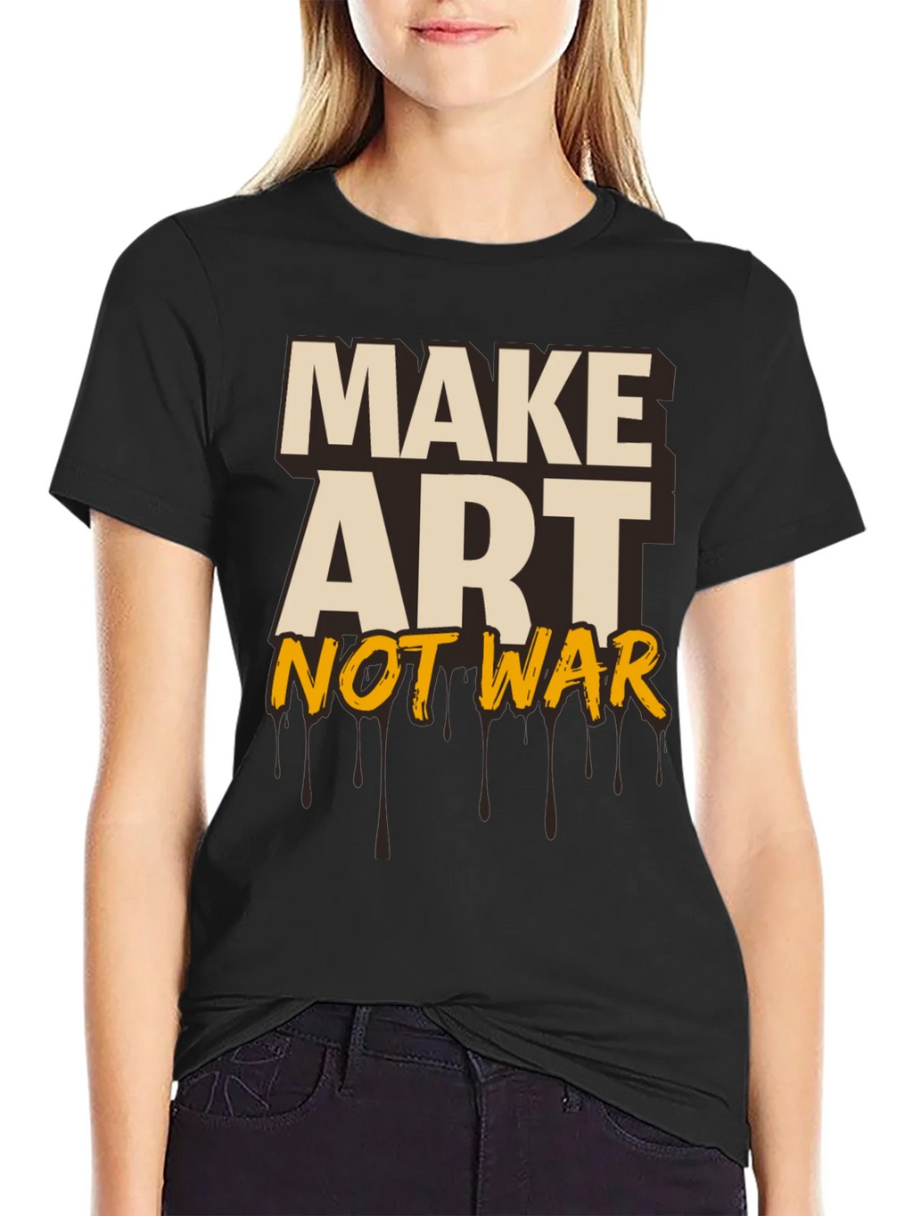 Make Art Not War Graphic Tee - Black product image 2