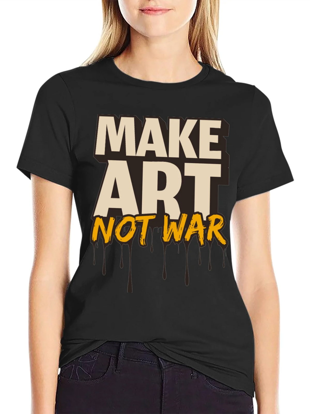 Make Art Not War Graphic Tee - Black product image 2