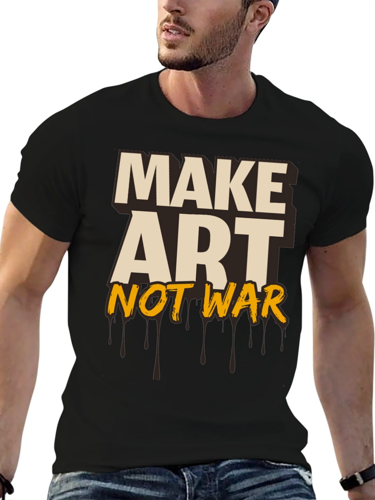 Make Art Not War Graphic Tee - Black product image 6