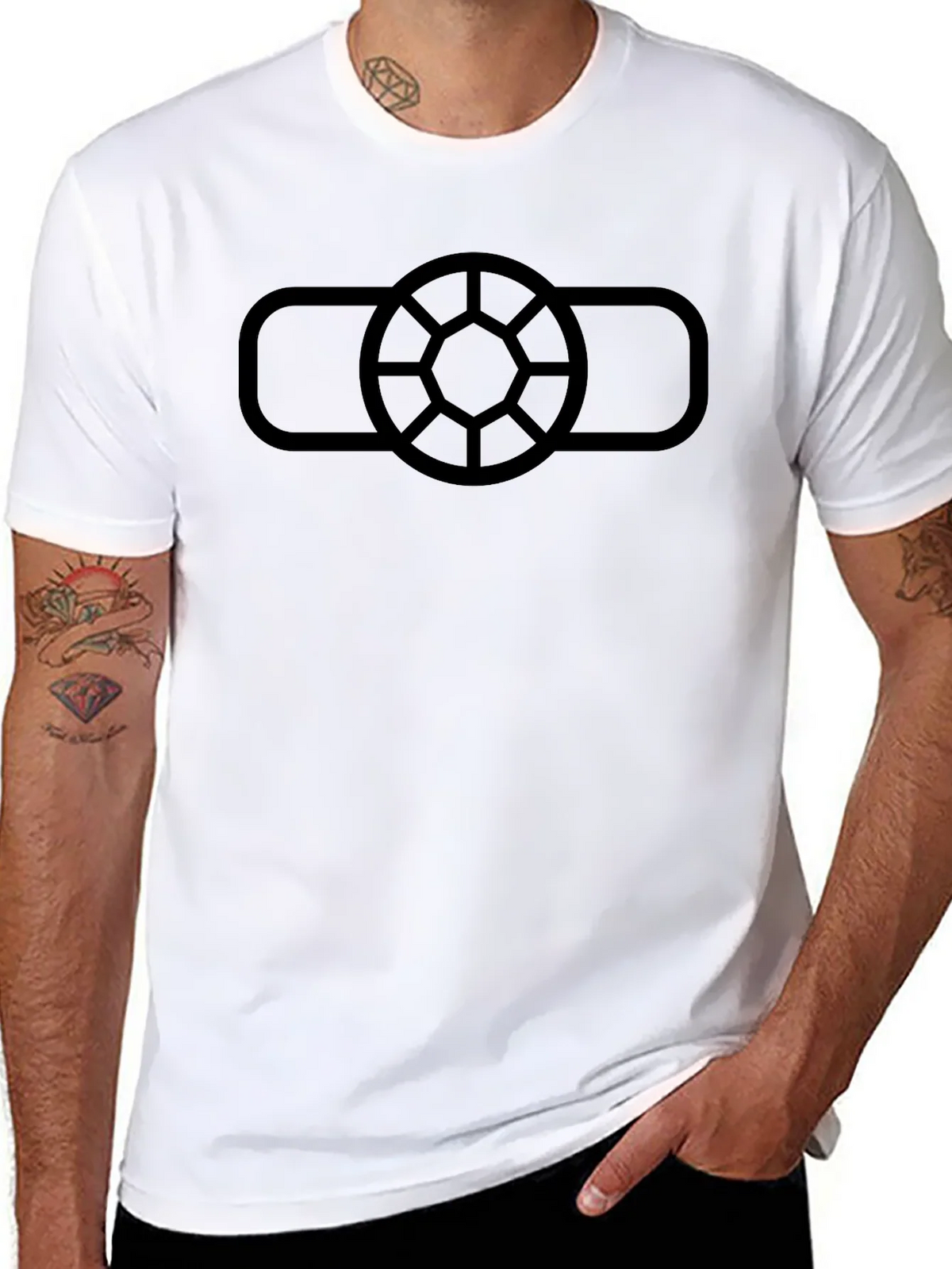Geometric Logo Black T-Shirt - Modern Casual Wear product image 7