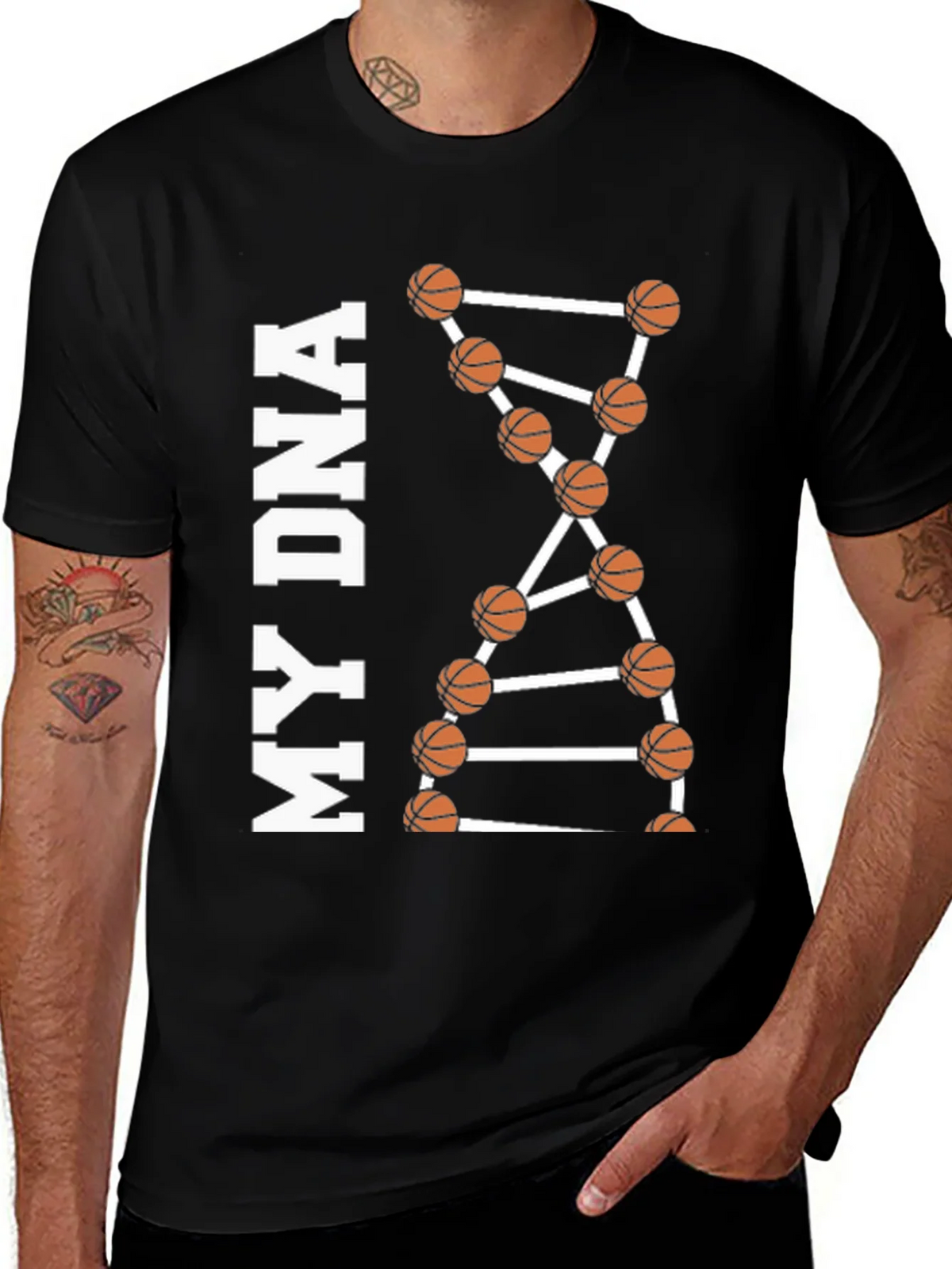 Basketball DNA Graphic Tee - Black product image 1