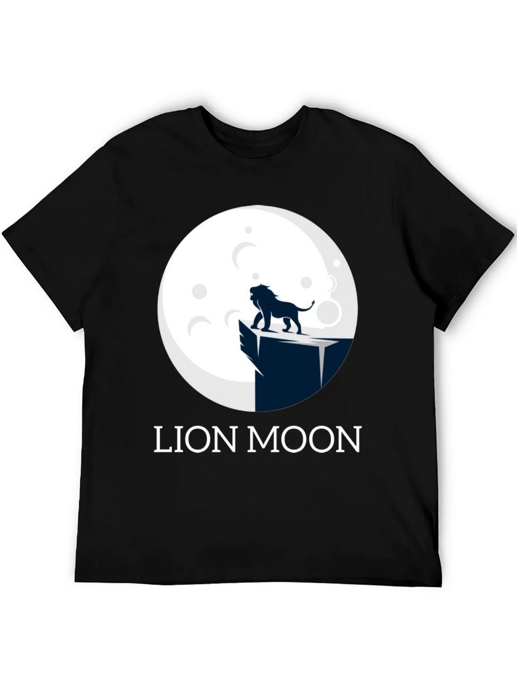 Lion Moon Graphic T-Shirt - Black Cotton Tee product image 5