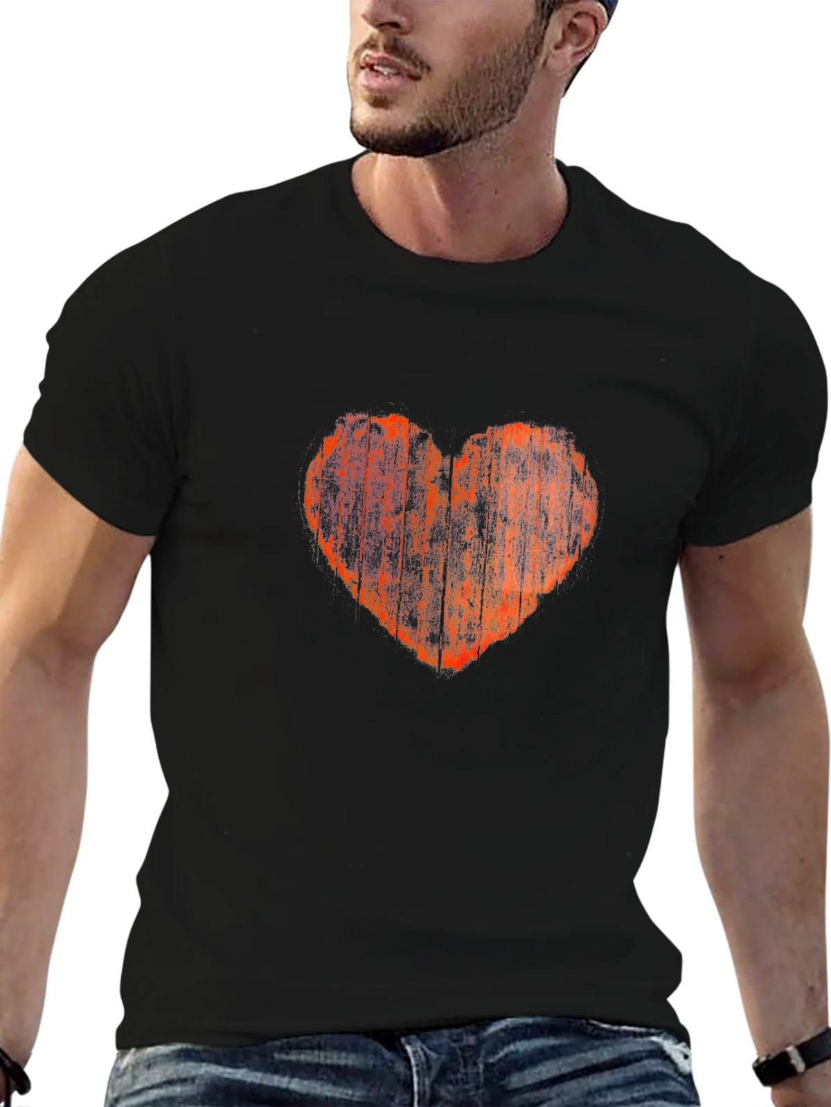 Distressed Heart Graphic Tee - Black product image 6