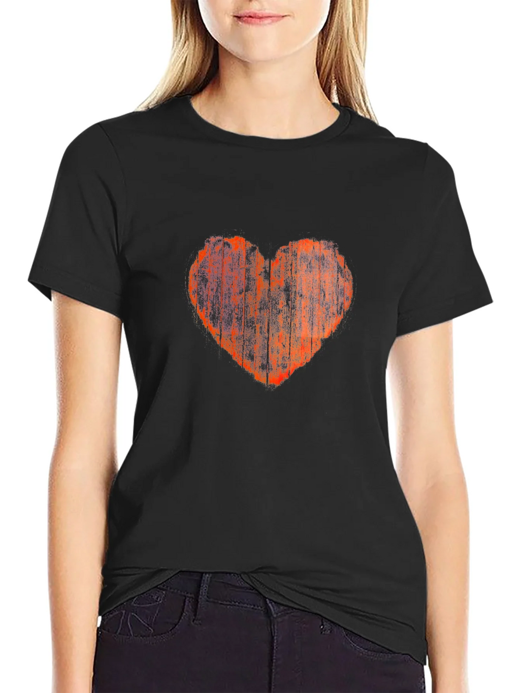 Distressed Heart Graphic Tee - Black product image 2