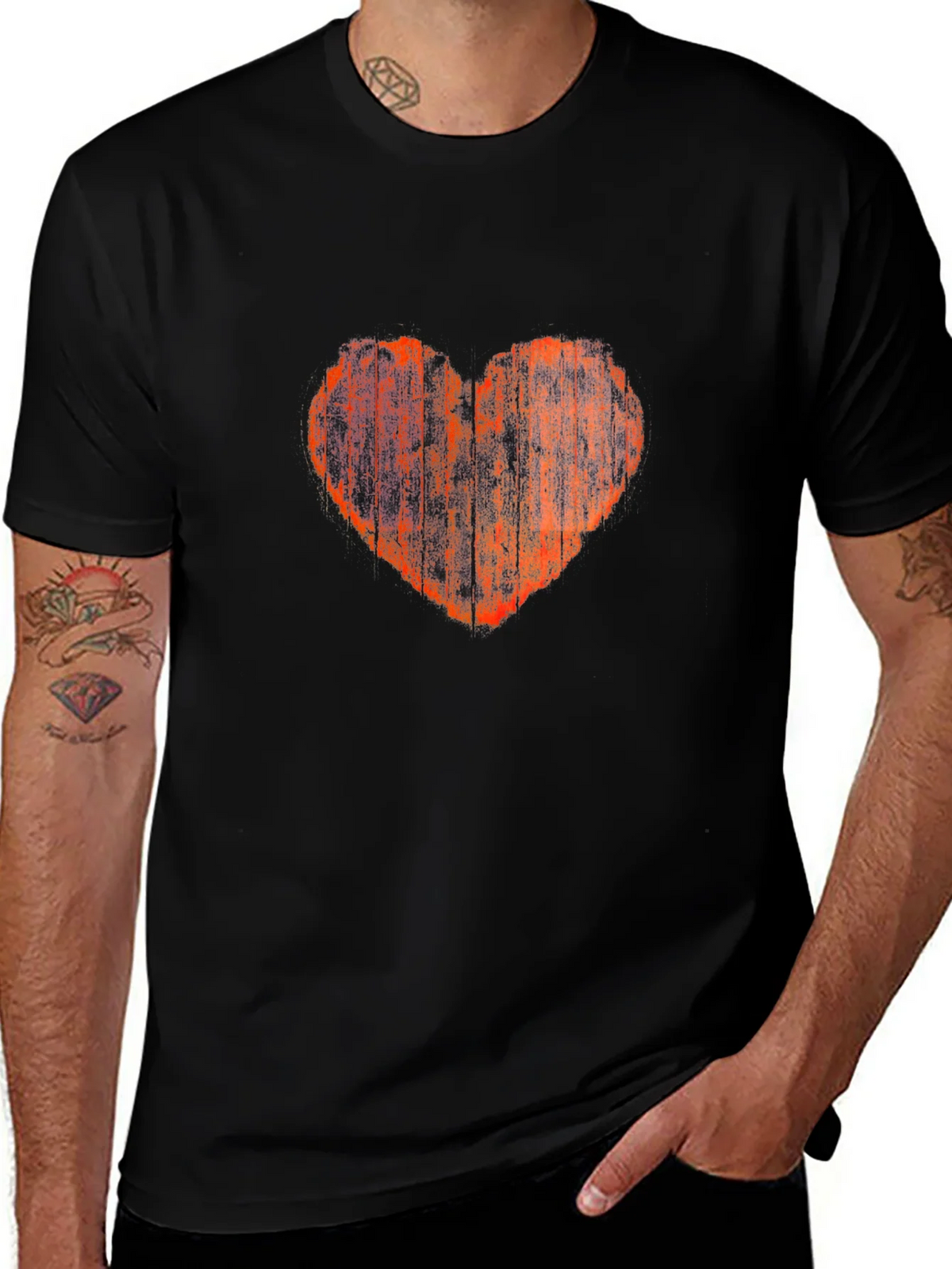 Distressed Heart Graphic Tee - Black product image 1