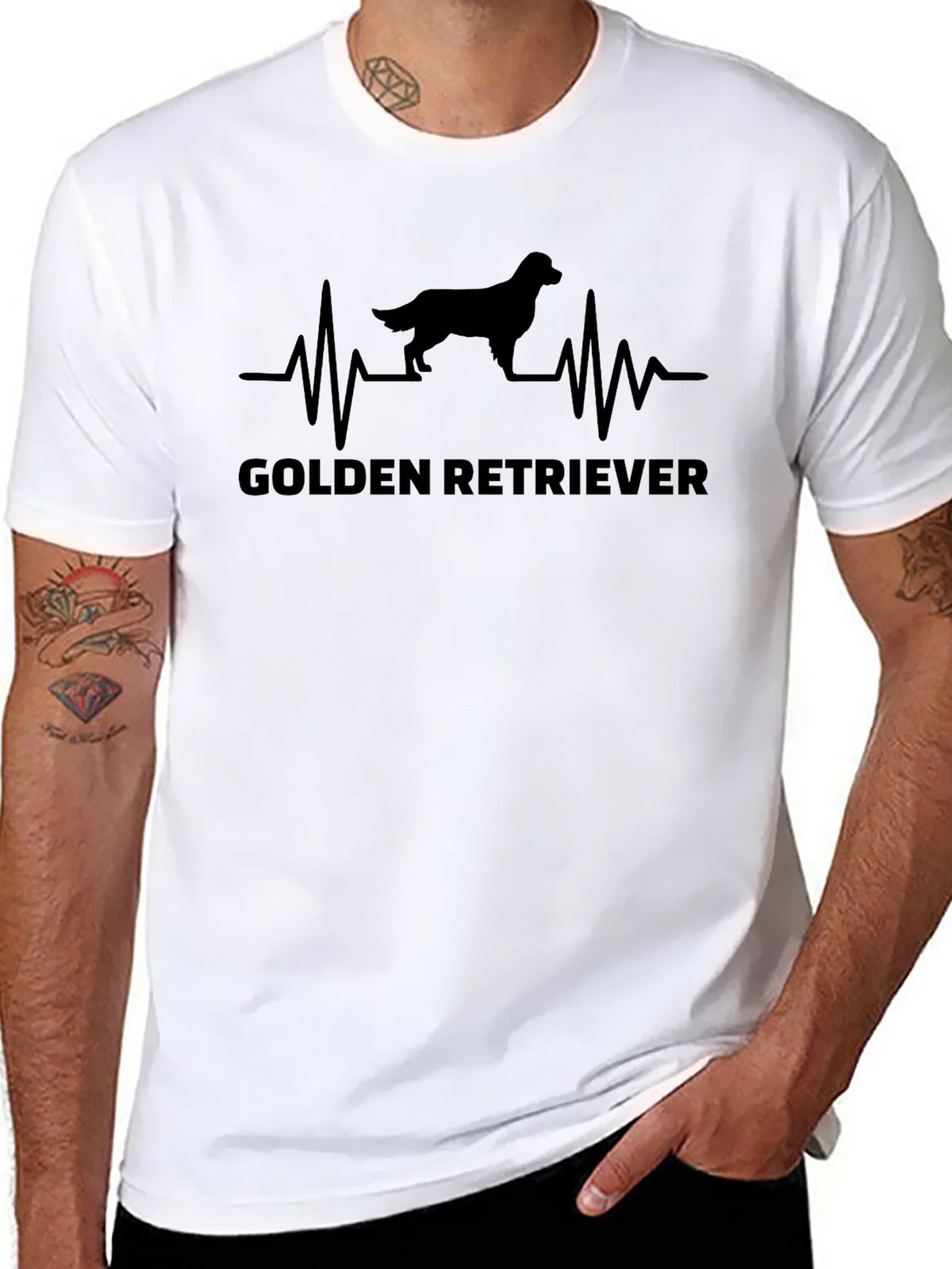 Golden Retriever Heartbeat T-Shirt Dog Lover Tee product image 7
