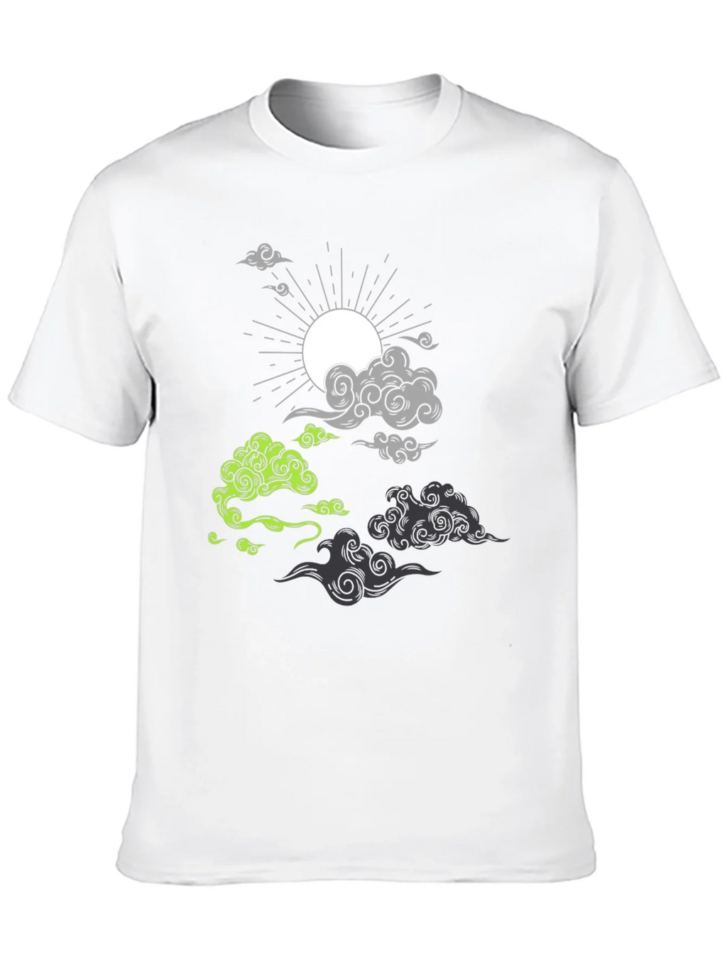 Black T-Shirt with Cloud and Sun Graphic product image 9