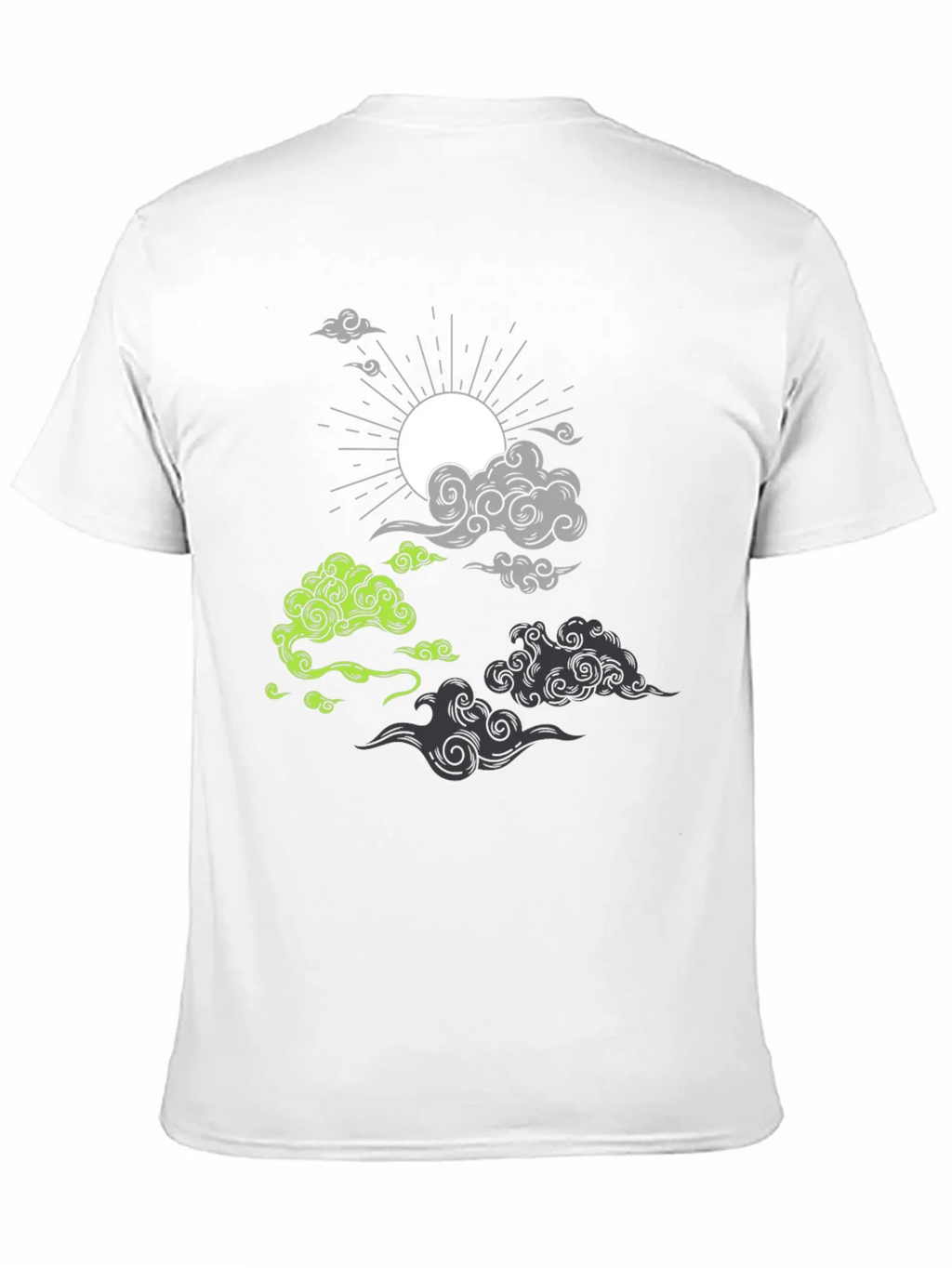 Black T-Shirt with Cloud and Sun Graphic product image 10