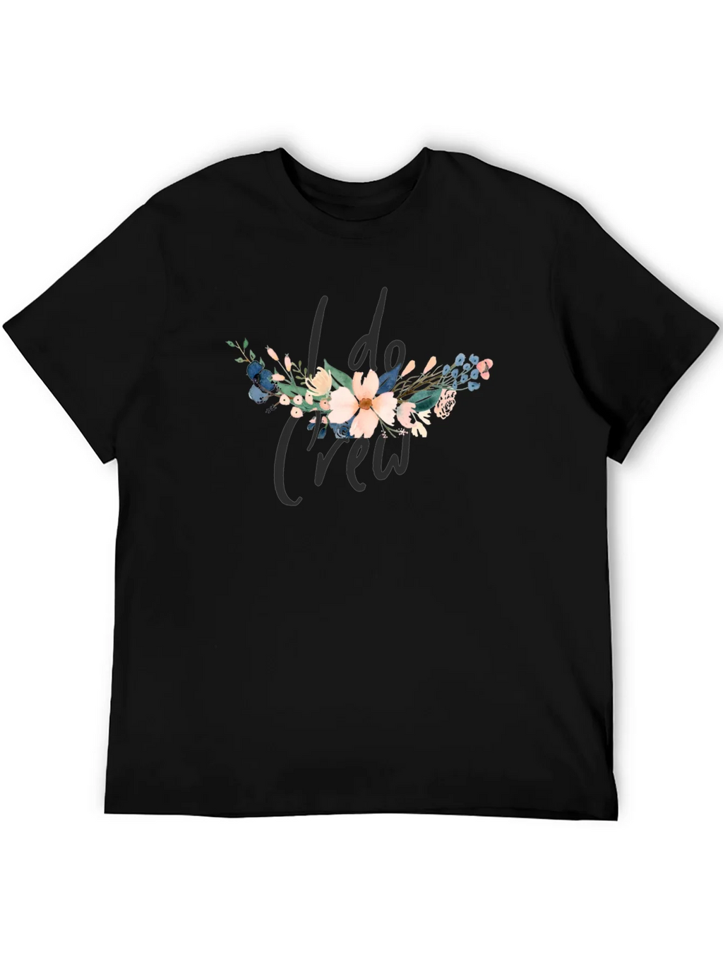 I Do Crew Floral Graphic Black T-Shirt product image 5