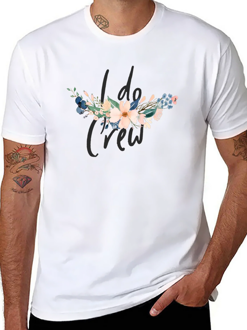 I Do Crew Floral Graphic Black T-Shirt product image 7