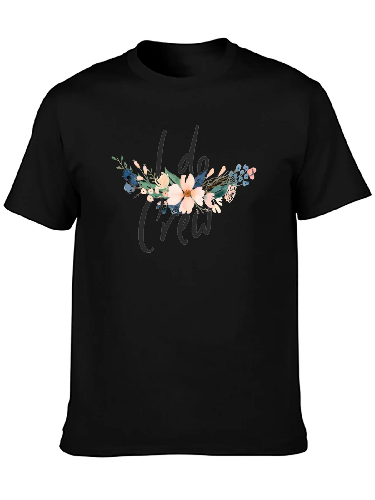 I Do Crew Floral Graphic Black T-Shirt product image 3
